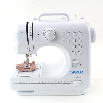 Silver Mini Sewing Machine White 