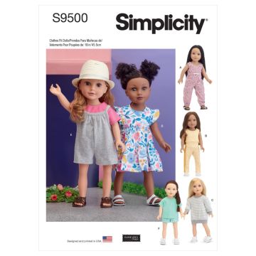 Simplicity Sewing Pattern 9500 (OS) - 18 Inch Doll Clothes One Size