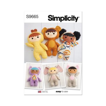 Simplicity Sewing Pattern 9665 (OS) Plush Dolls  One Size