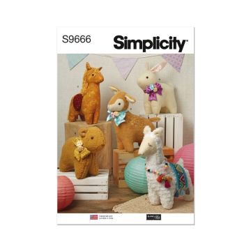 Simplicity Sewing Pattern 9666 (OS) Plush Animals by Elaine Heigl  One Size
