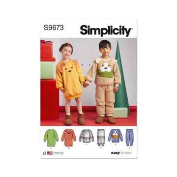Simplicity Sewing Pattern 9673 (A) Lounge Dress, Top and Pants  3-8