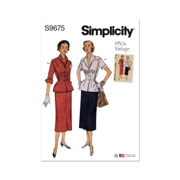Simplicity Sewing Pattern 9675 (H5) Misses' Vintage Skirt & Jacket  6-14