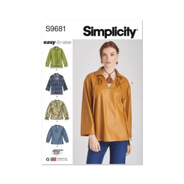 Simplicity Sewing Pattern 9681 (AA) Misses' Pull-Over Top  10-18