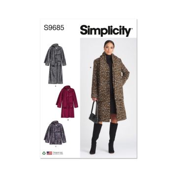 Simplicity Sewing Pattern 9685 (D5) Misses' Coat and Jacket  4-12