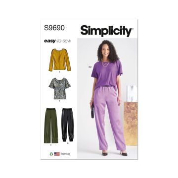 Simplicity Sewing Pattern 9690 (K5) Misses' Tops and Pull-On Pants  8-16