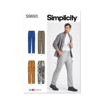 Simplicity Sewing Pattern 9693 (AA) Men's Cargo Pants  34-42