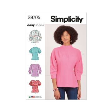 Simplicity Sewing Pattern 9705 (H5) Misses' Tops  6-14