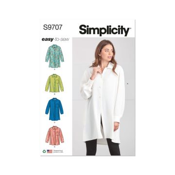 Simplicity Sewing Pattern 9707 (D5) Misses' Shirts  4-12