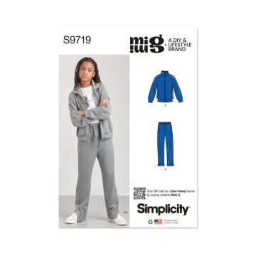Simplicity Sewing Pattern 9719 (A) Boys Knit Jacket & Pants Mimi G Style  S-L