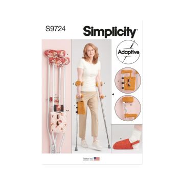 Simplicity Sewing Pattern 9724 (OS) Crutch Pads, Bag and Toe Cover  One Size