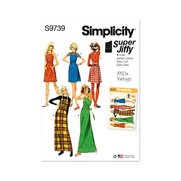 Simplicity Sewing Pattern 9739 (A )Misses' Back-Wrap Dress and Jumper  XS-XL