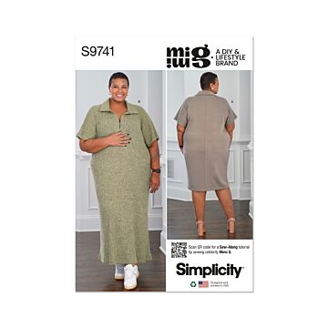Simplicity Sewing Pattern 9741 (W2) Women's Knit Dress by Mimi GStyle  20W-28W
