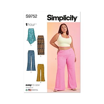 Simplicity Sewing Pattern 9752 (W2) Women's Knit Skirts and Pants  20W-28W