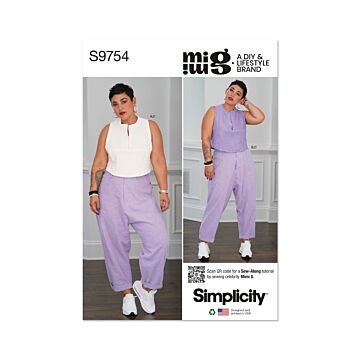 Simplicity Sewing Pattern 9754 (Y5) Misses Tops & Pants by Mimi G Style  18-26