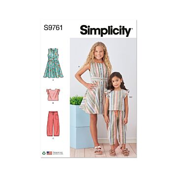 Simplicity Sewing Pattern 9761 (HH) Childrens and Girls Dress Top & Pants  3-6
