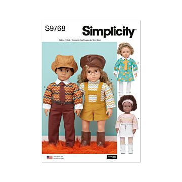 Simplicity Sewing Pattern 9768 (OS) 18" Doll Clothes Elaine Heigl Designs  OS
