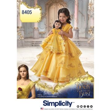 Simplicity Sewing Pattern 8405 (A) - Disney Beauty & the Beast Dress Age 3-8 SS8405.A Age 3-8