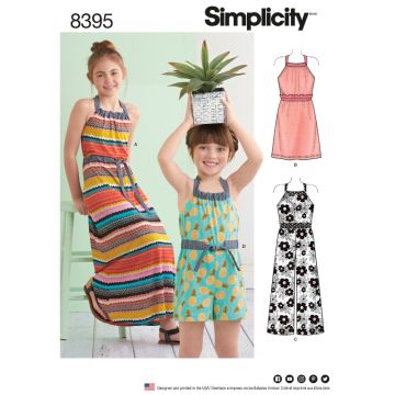 Simplicity Sewing Pattern 8385 (HH) - Childs Halter Dress or Romper Age 3-6 SS8395.HH Age 3-6