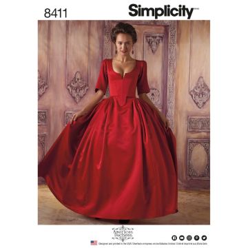 Simplicity Sewing Pattern 8411 (H5) - Misses 18th Century Costume 4-14 SS8411.H5 4-14