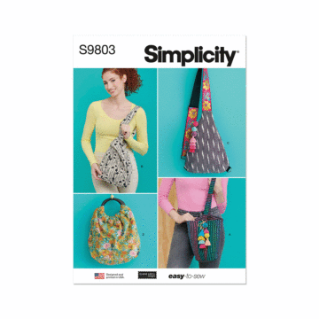 Simplicity Sewing Pattern 9803 (OS) Bags by Elaine Heigl Designs  ONE SIZE