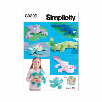 Simplicity Sewing Pattern 9806 (OS) Plush Reptiles  ONE SIZE