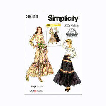 Simplicity Sewing Pattern 9816 (A) Misses' Blouse and Skirts  S-M-L-XL