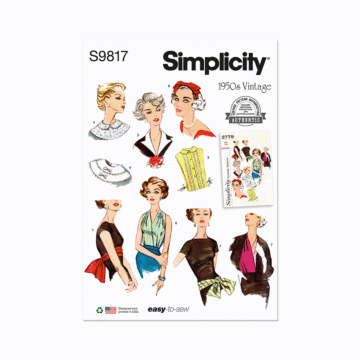 Simplicity Sewing Pattern 9817 (OS) Misses' Neckwear & Headband  ONE SIZE