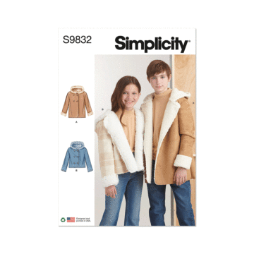 Simplicity Sewing Pattern 9832 (A) Girls' and Boys' Jacket  7-8-10-12-14