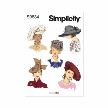 Simplicity Sewing Pattern 9834 (OS) Misses' Hats in Five Styles  ONE SIZE