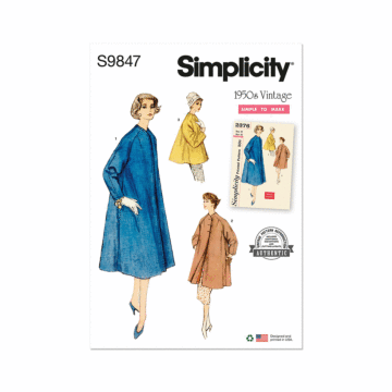 Simplicity Sewing Pattern 9847 (Y5) Misses' Coat in Three Lengths  18-20-22-24-26