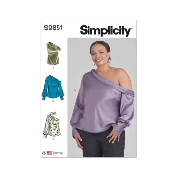 Simplicity Sewing Pattern 9851 (M1) Misses' and Women's Tops  10-12-14-16-18