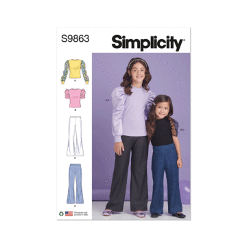 Simplicity Sewing Pattern 9863 (HH) Children's and Girls' Top and Pants  3-4-5-6