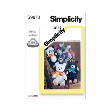 Simplicity Sewing Pattern 9870 (OS) Plush Bears  ONE SIZE