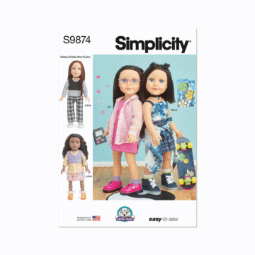 Simplicity Sewing Pattern 9874 (OS) 18" Doll Clothes Carla Reiss Design  ONE SIZE