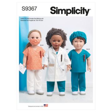 Simplicity Sewing Pattern 9367 (OS) - 18" Doll Clothes One Size SS9367OS One Size