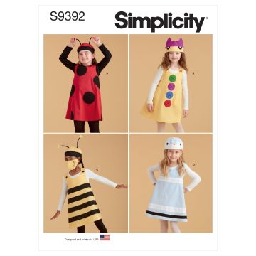 Simplicity Sewing Pattern 9392 (A) - Childrens Jumpers, Hats & Masks Age 2-6 SS9392A 2-6