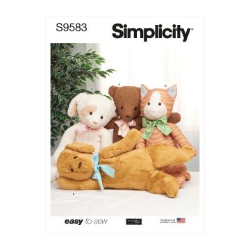 Simplicity Sewing Pattern 9583 (OS) - Poseable Plush Animals One Size