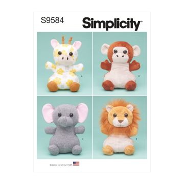 Simplicity Sewing Pattern 9584 (OS) - Plush Animals One Size