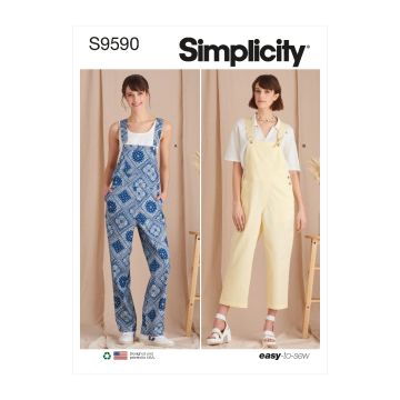 Simplicity Sewing Pattern 9590 (A) - Misses Overalls XS-XL