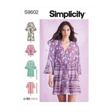 Simplicity Sewing Pattern 9602 (H5) - Misses Caftans & Wraps 6-14