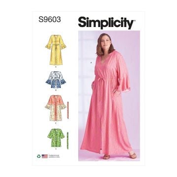 Simplicity Sewing Pattern 9603 (GG) - Womens Caftans & Wraps 26-32