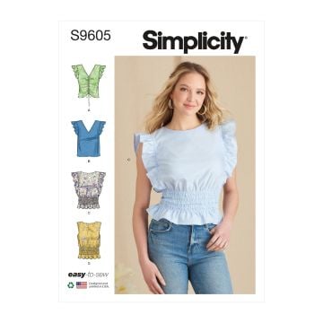 Simplicity Sewing Pattern 9605 (H5) - Misses Tops 6-14