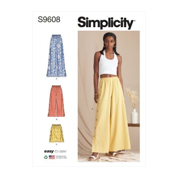Simplicity Sewing Pattern 9608 (R5) - Misses Pants & Skirt 14-22