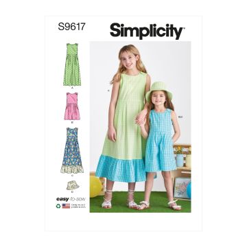 Simplicity Sewing Pattern 9617 (K5) - Child Jumpsuit & Dress Age 7-14