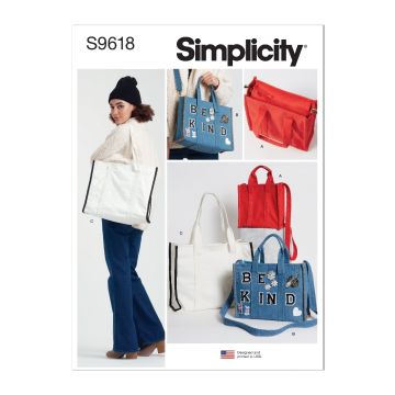 Simplicity Sewing Pattern 9618 (OS) - Tote Bag One Size