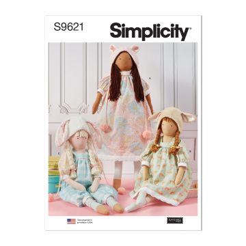 Simplicity Sewing Pattern 9621 (OS) - Lanky Plush Dolls & Clothes One Size