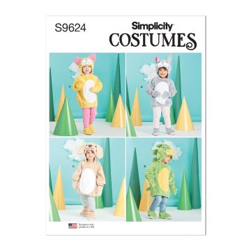 Simplicity Sewing Pattern 9624 (A) - Toddlers Animal Costumes 6m-4y