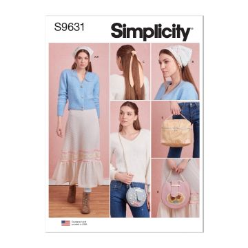Simplicity Sewing Pattern 9631 (A) - Misses Skirt, Accessories & Purse XS-XL