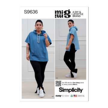 Simplicity Sewing Pattern 9636 (D5) - Misses Hoodies & Leggings 4-12