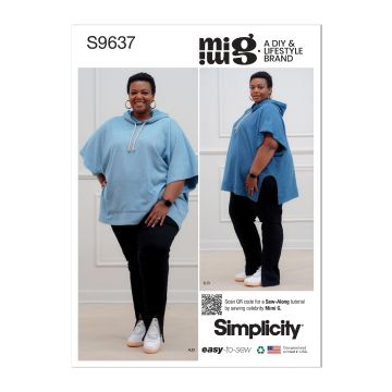 Simplicity Sewing Pattern 9637 (W2) - Womens Hoodies & Leggings 20-28